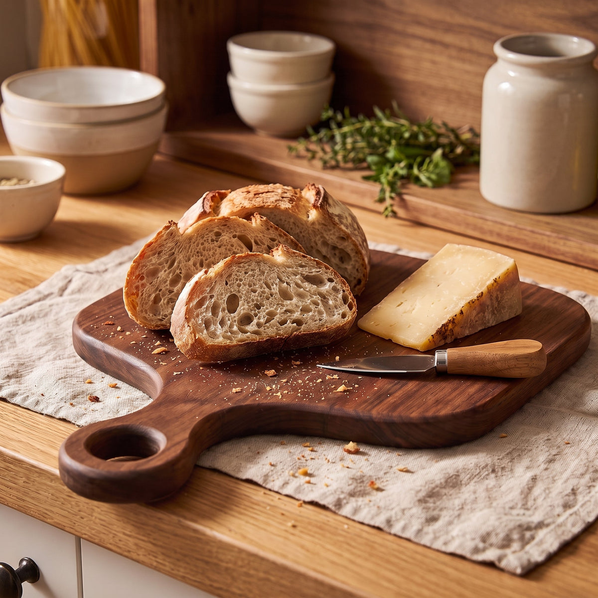Charcuterie-Brett-Set aus Walnussholz – Bild 3